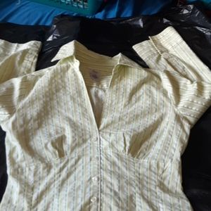 Collered faux button up shirt